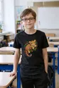 Koszulka z lampartem w kropki dla chłopca czarna kolorowe kropki, zdjęcie 5