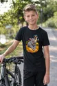 Koszulka z nosorożcem dla chłopca czarna wesoła bajkowa kreska, zdjęcie 3