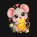 Koszulka z myszą dla chłopca czarna słodki styl kawaii, zdjęcie 2