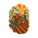 Koszulka z pługiem retro dla chłopca biała klimat lat 70, zdjęcie 2