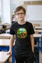 Koszulka z traktorem i siewnikiem dla chłopca czarna odznaka, zdjęcie 3