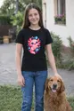 Koszulka z aksolotlem dla dziewczynki czarna słodki styl kawaii, zdjęcie 3