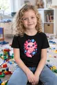 Koszulka z aksolotlem dla dziewczynki czarna słodki styl kawaii, zdjęcie 4
