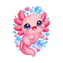Koszulka z aksolotlem dla chłopca biała słodki styl kawaii, zdjęcie 2