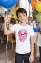Koszulka z aksolotlem dla chłopca biała słodki styl kawaii, zdjęcie 7