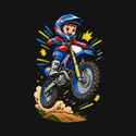 Koszulka z motocrosem dla chłopca czarna styl komiksowy, zdjęcie 2