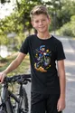 Koszulka z motocrosem dla chłopca czarna styl komiksowy, zdjęcie 3
