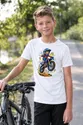 Koszulka z motocrosem dla chłopca biała styl komiksowy, zdjęcie 5