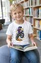 Koszulka z motocrosem dla chłopca biała styl komiksowy, zdjęcie 6