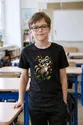 Koszulka z szopem praczem dla chłopca czarna dynamiczny komiks, zdjęcie 4