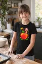Koszulka z dżdżownicą rysunkową dla dziewczynki czarna kredkami, zdjęcie 5