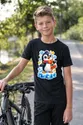 Koszulka z pingwinkiem dla chłopca czarna styl naklejki, zdjęcie 3