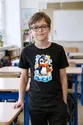 Koszulka z pingwinkiem dla chłopca czarna styl naklejki, zdjęcie 4