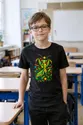 Koszulka dziecięca z modliszką dla chłopca czarna geometryczne kształty, zdjęcie 4