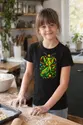 Koszulka dziecięca z modliszką dla dziewczynki czarna geometryczne kształty, zdjęcie 6