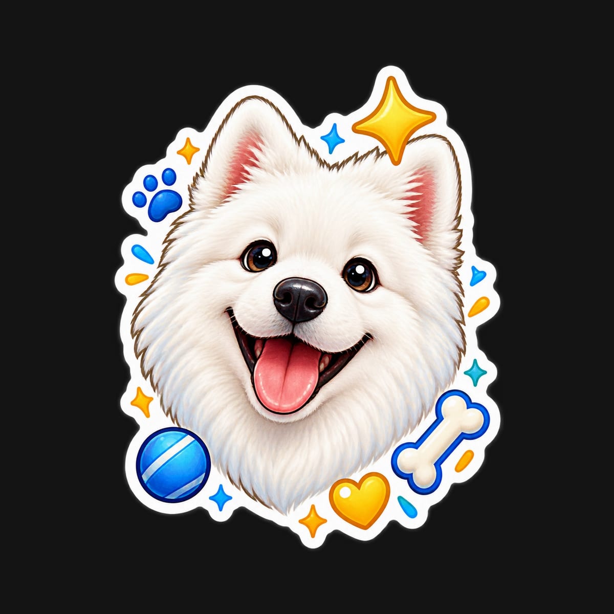 Koszulka z samoyedem dla chłopca czarna styl naklejki, zdjęcie 2