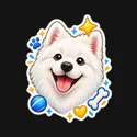 Koszulka z samoyedem dla chłopca czarna styl naklejki, zdjęcie 2