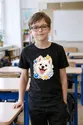 Koszulka z samoyedem dla chłopca czarna styl naklejki, zdjęcie 4