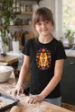 Koszulka ze szpicem ludowa dla dziewczynki czarna wycinanka, zdjęcie 5