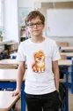 Koszulka ze szpicem w kropki dla chłopca biała z kolorowych kropek, zdjęcie 4
