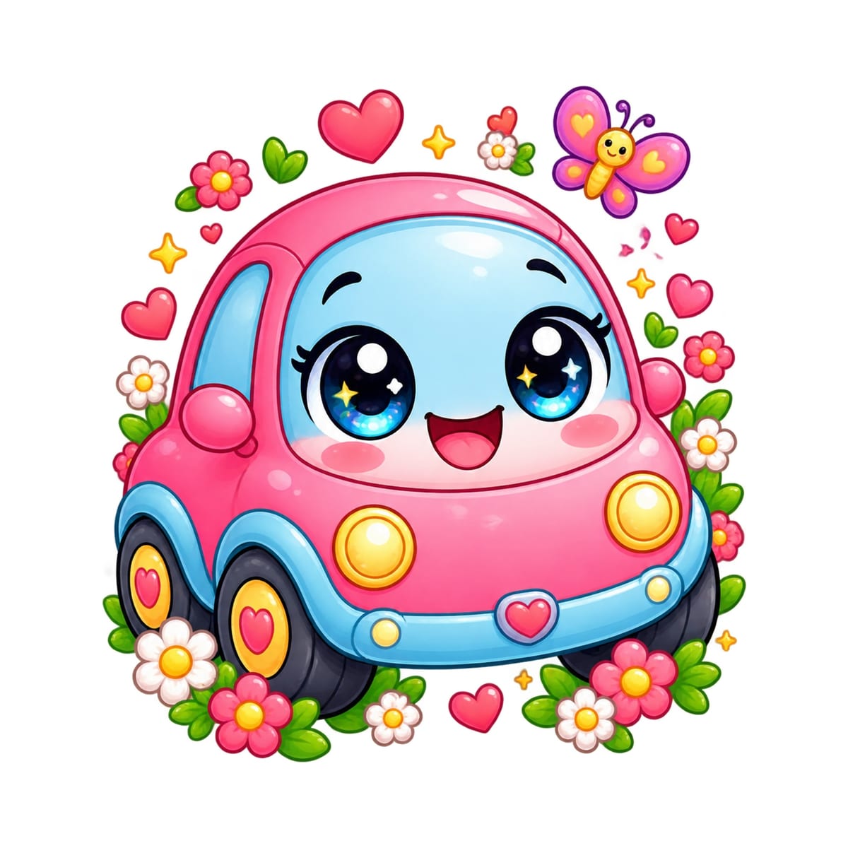 Koszulka dziecięca z maluchem dla dziewczynki biała słodki kawaii, zdjęcie 2
