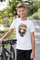 Koszulka z wydrą dla chłopca biała słodki styl kawaii, zdjęcie 4