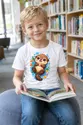 Koszulka z wydrą dla chłopca biała słodki styl kawaii, zdjęcie 5