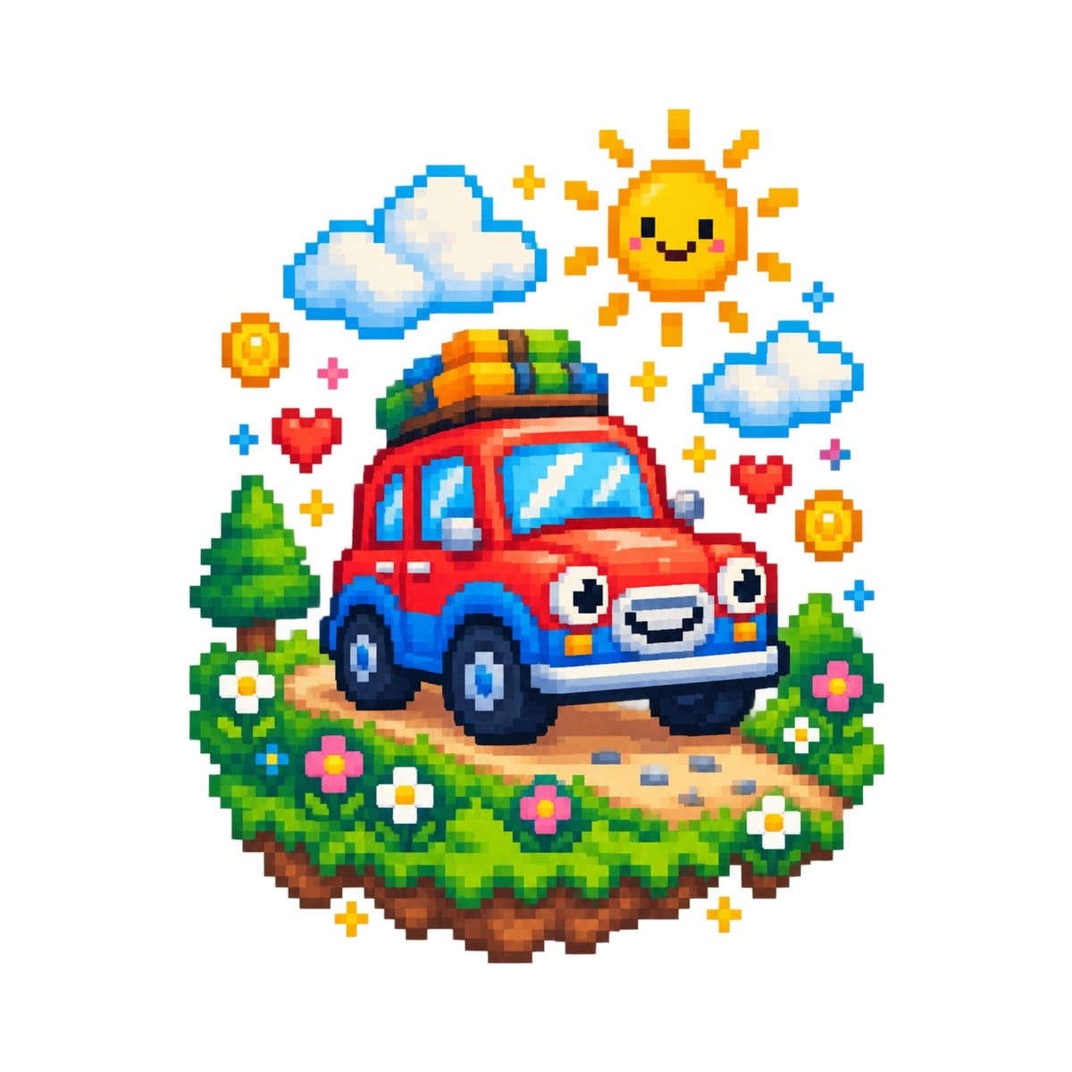 Koszulka z autem retro dla chłopca biała pixel art, zdjęcie 2