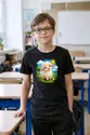 Koszulka dziecięca z owcą dla chłopca czarna okrągła odznaka, zdjęcie 4