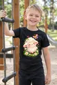 Koszulka z owieczką dla chłopca czarna słodki styl kawaii, zdjęcie 6
