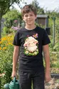 Koszulka z owieczką dla chłopca czarna słodki styl kawaii, zdjęcie 8