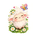 Koszulka z owieczką dla chłopca biała słodki styl kawaii, zdjęcie 2