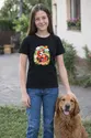 Koszulka z gokartem dla dziewczynki czarna słodki styl kawaii, zdjęcie 3