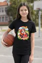 Koszulka z gokartem dla dziewczynki czarna słodki styl kawaii, zdjęcie 7