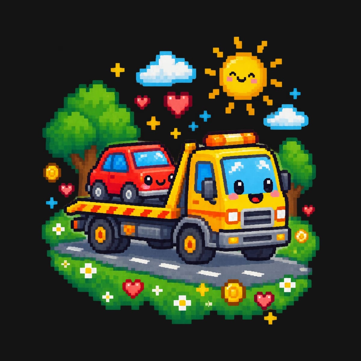 Koszulka z lawetą dla chłopca czarna pixel art, zdjęcie 2