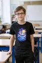 Koszulka z mewą dla chłopca czarna kosmiczna sceneria, zdjęcie 3