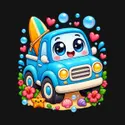 Koszulka z pickupem dla dziewczynki czarna słodki kawaii, zdjęcie 2