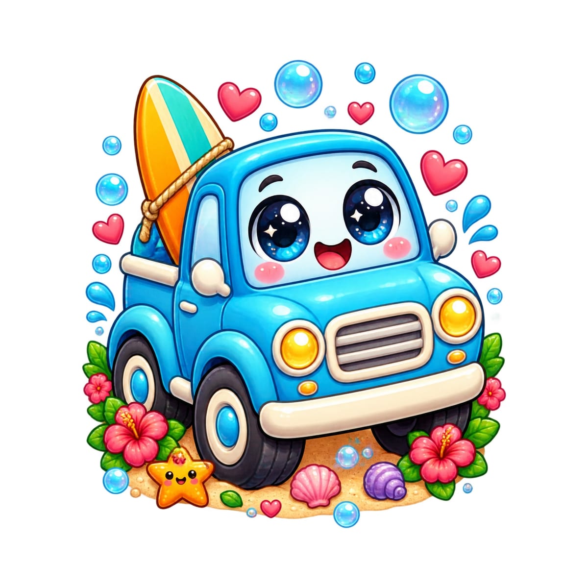 Koszulka z pickupem dla dziewczynki biała słodki kawaii, zdjęcie 2