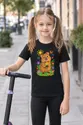 Koszulka z rysunkiem quokki dla dziewczynki czarna kredkami, zdjęcie 8