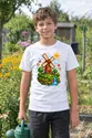 Koszulka z wiatrakiem dla chłopca biała pixel art w stylu gry, zdjęcie 7