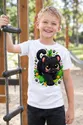 Koszulka z panterą dla chłopca biała słodki kawaii styl, zdjęcie 4