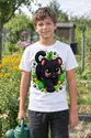 Koszulka z panterą dla chłopca biała słodki kawaii styl, zdjęcie 6