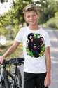 Koszulka z panterą dla chłopca biała słodki kawaii styl, zdjęcie 7