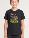 Koszulka z ankylozaurem pixel art dla chłopca czarna dla dzieci, zdjęcie 1
