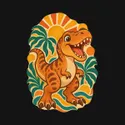 Koszulka z dinozaurem dla chłopca czarna retro lata 70, zdjęcie 2