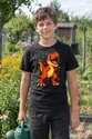 Koszulka z tyranozaurem dla chłopca czarna w stylu komiksu, zdjęcie 8