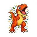 Koszulka z tyranozaurem dla chłopca biała w stylu komiksu, zdjęcie 2