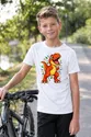 Koszulka z tyranozaurem dla chłopca biała w stylu komiksu, zdjęcie 5