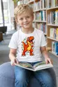 Koszulka z tyranozaurem dla chłopca biała w stylu komiksu, zdjęcie 6