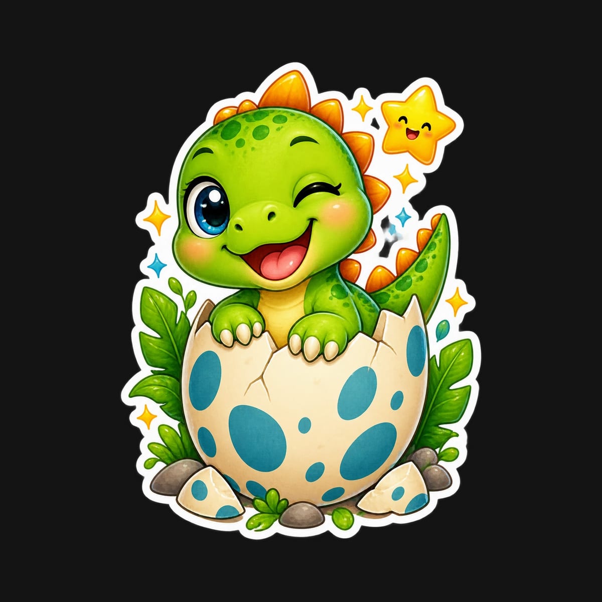 Koszulka z dinozaurkiem dla dziewczynki czarna naklejka, zdjęcie 2